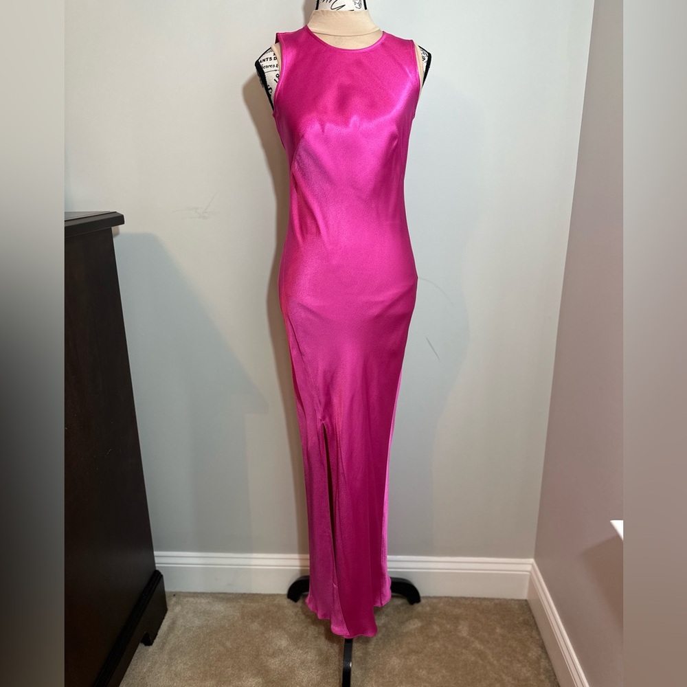 J. Crew NWT Satin Pink High Neck Line Sleeveless Slip Dress - Size 00